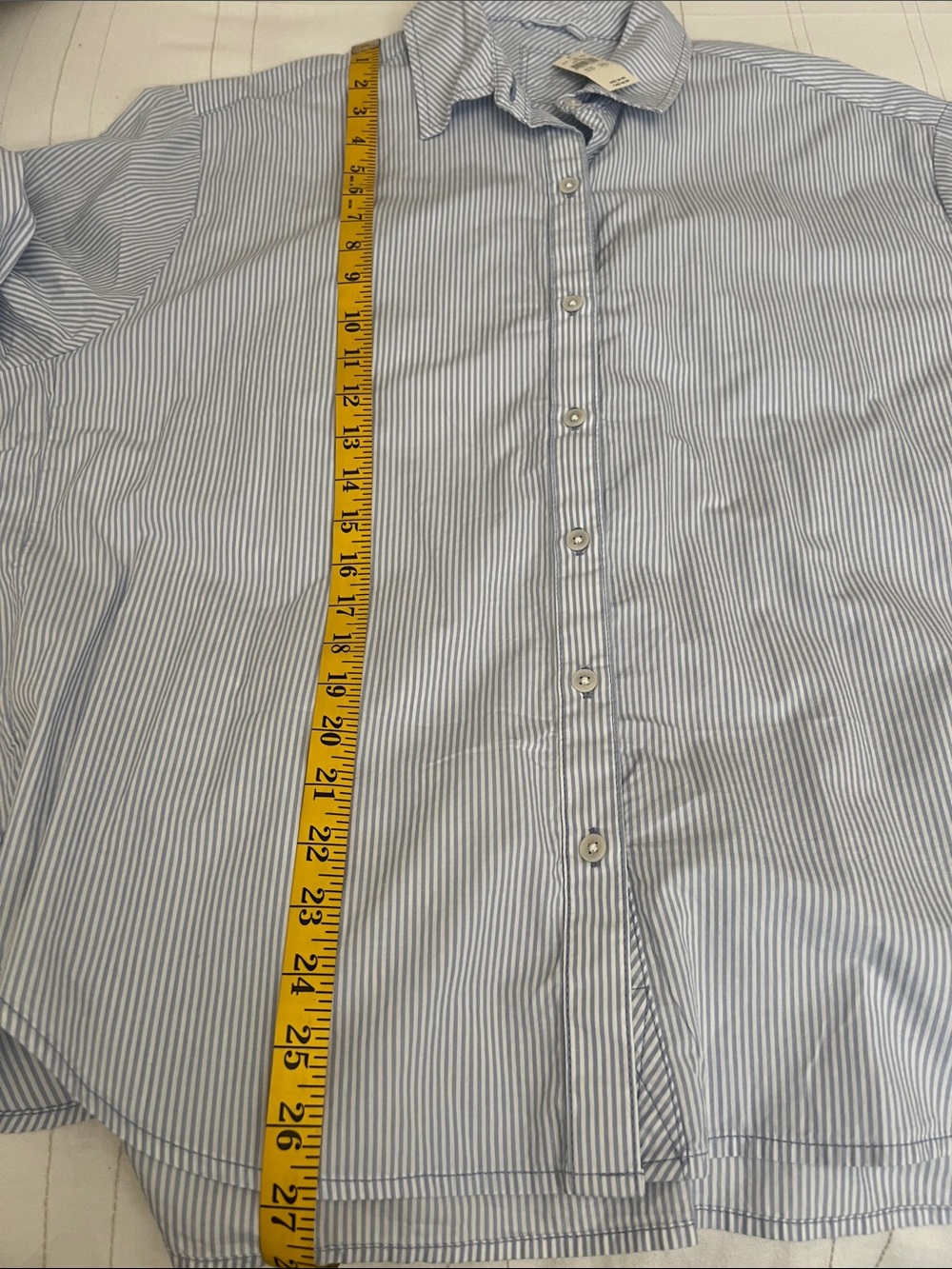Aerie “Good Day Coverup Button Down Shirt” Blue White Stripe Oversized Size XS - Picture 12 of 12